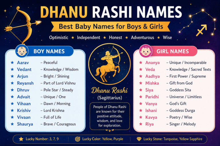 Dhanu Rashi Names: Best Baby Names for Boys & Girls